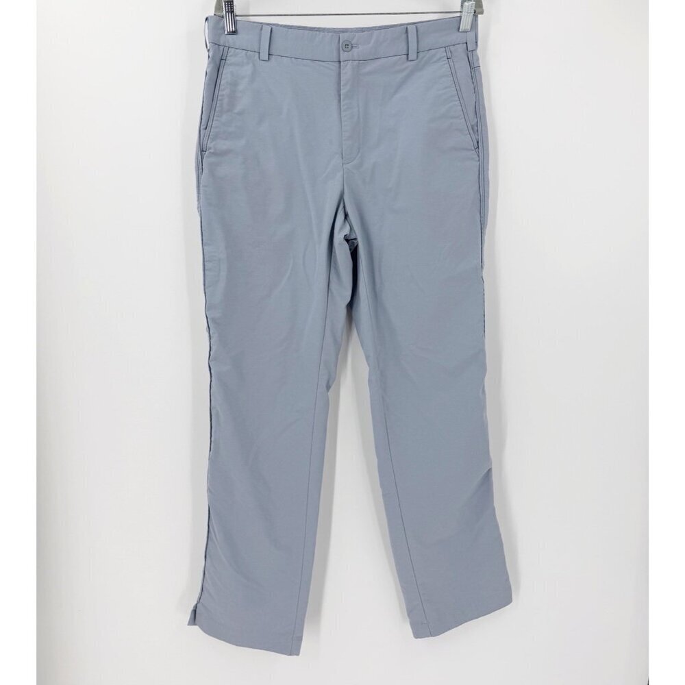 Nike Blue Gray Flat Front Performance Golf Pants 32X32 Wicking